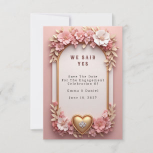 🌺 Pfirsich-Blumen-Roségold-Hochzeitskollektion 💐 Save The Date