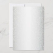Pfirsich Blumen Silber Glitter Probeessen Einladung (Rückseite)