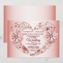 Pfirsich-Blumenherz Moderne Hochzeit
