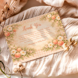 Pfirsich-Blüten 1. Geburtstag Dankeskarte