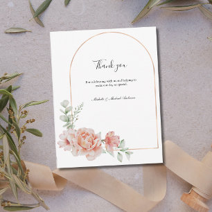 Pfirsich-Blüten-Klassiker Formelle Hochzeit Danke Mitteilungskarte