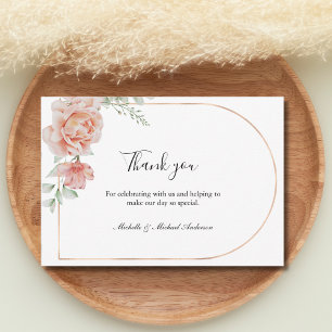 Pfirsich-Blüten-Klassiker Formelle Hochzeit Danke Mitteilungskarte