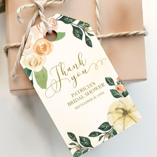 Pfirsich-Blüten-Kürbis-Herbst-Brautabschied-Gesche Geschenkanhänger