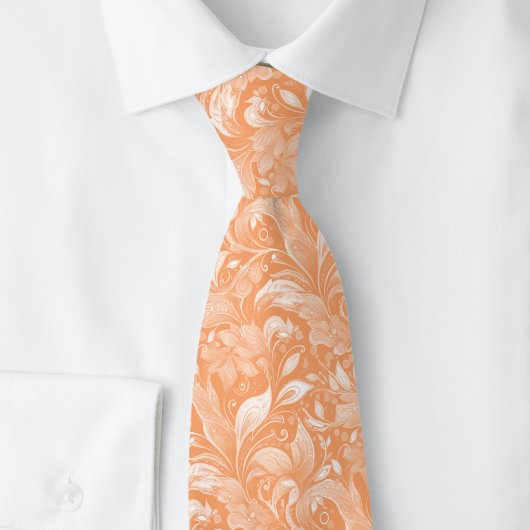 Pfirsich Botanischer Batik Krawatte