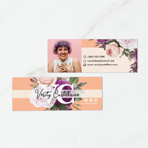 Pfirsich Boutique Vintage Rosen Floral Persönliche Mini Visitenkarte