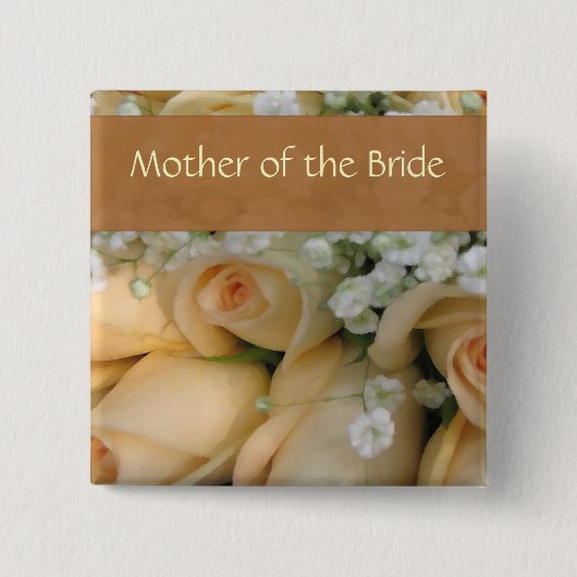 Pfirsich-Braut-Hochzeits-Button - besonders Button (Vorderseite)