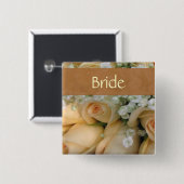 Pfirsich-Braut-Hochzeits-Button Button (Vorne & Hinten)