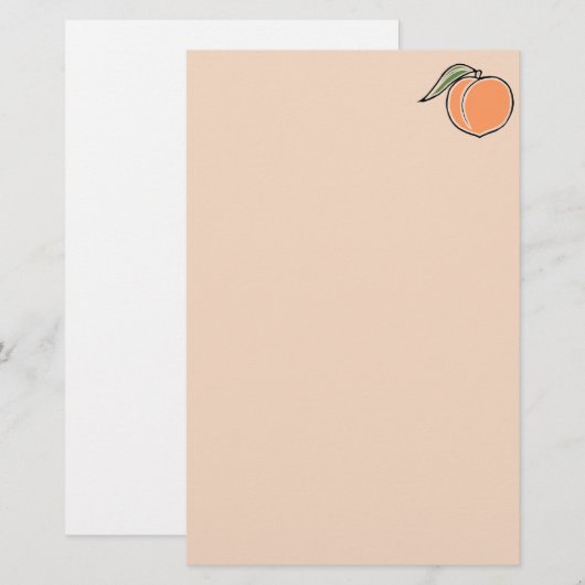 Pfirsich Briefpapier (Vorne/Hinten)