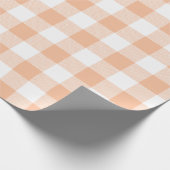 Pfirsich-Büffel-Karo-Muster Geschenkpapier (Ecke)