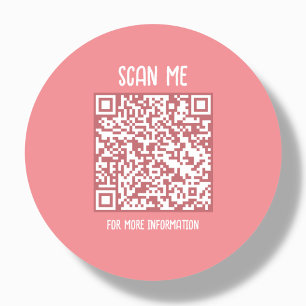 Pfirsich   Business QR Code Scannable Runder Aufkleber