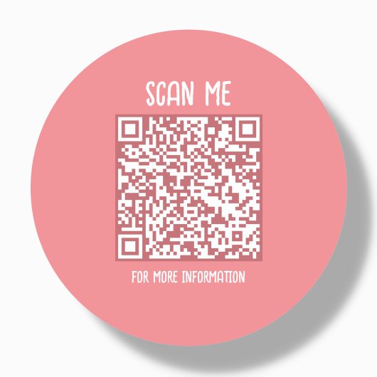 Pfirsich | Business QR Code Scannable Runder Aufkleber