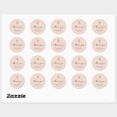 Pfirsich | Chic & Moderne Hochzeitsmonogramm  Runder Aufkleber (Blatt)