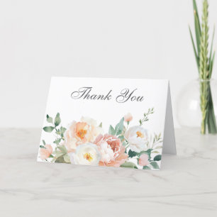 Pfirsich & Creme Elegante Hochzeit oder Braut- Dankeskarte