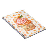 Pfirsich-Cupcake Whimsical Dots Notizblock (Rechte Seite)