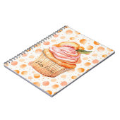 Pfirsich-Cupcake Whimsical Dots Notizblock (Linke Seite)