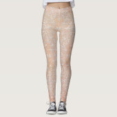 Pfirsich-Diamant-Damast-Spitze-Leggings Leggings (Vorderseite)
