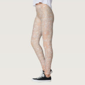 Pfirsich-Diamant-Damast-Spitze-Leggings Leggings (Links)