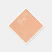 Pfirsich die Nacht vor dem Probe Abendessen Serviette (Ecke)