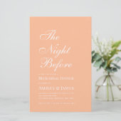 Pfirsich die Nacht vor der Probe Einladung (Stehend Vorderseite)