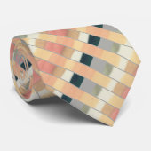 Pfirsich, die silk Krawatte der grauen gestreiften (Gerollt)