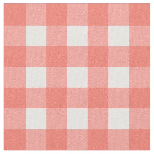 Pfirsich-Echo u. weißer Gingham-Karo Stoff (Nahaufnahme)