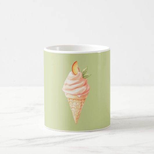 Pfirsich-Eiscreme-Tüte Kaffeetasse (Mittel)