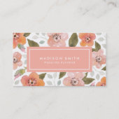 Pfirsich-empfindliche BlumenVisitenkarte Visitenkarte (Vorderseite)