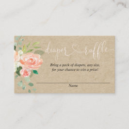 Pfirsich erröten Mädchen-Babypartywindel Begleitkarte