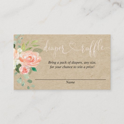 Pfirsich erröten Mädchen-Babypartywindel Begleitkarte (Vorderseite)