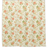 Pfirsich Erröten Rose Floral Duschvorhang (Vorderseite)