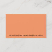 Pfirsich farbige Rose Visitenkarte (Rückseite)