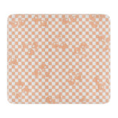 Pfirsich Flaum Kirsch Gingham Muster Schneidebrett (Vorderseite)