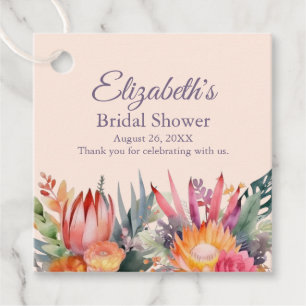 Pfirsich Flaum Tropische Blumen Brautparty Geschenkanhänger