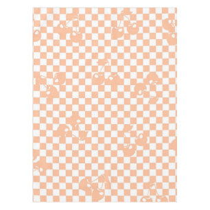 Pfirsich Flausch Kirsch Gingham-Muster Tischdecke