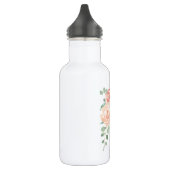 Pfirsich Floral Bouquet mit beliebigen Monogrammen Edelstahlflasche (Links)