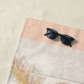 Pfirsich Floral Pampas Rustische Hütte Holz Wasser Strandtuch (Beispiel)