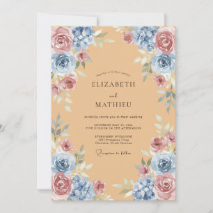 Pfirsich Florale Bogen Romantik Hochzeit Einladung