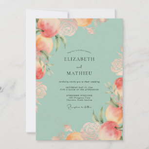 Pfirsich Florale Whimsical-Hochzeit Einladung