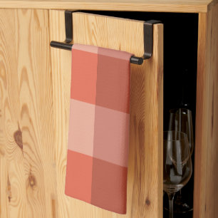 Pfirsich-Fluse-Orange-Schachbrettmuster Geschirrtuch