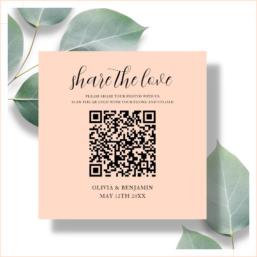 Pfirsich | Freigabe der Liebe QR Code Begleitkarte