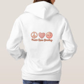 Pfirsich-Friedens-Liebes-Bowling-Charm Hoodie (Rückseite)