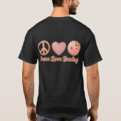 Pfirsich-Friedensliebe-Bowling-Charm T-Shirt (Rückseite)