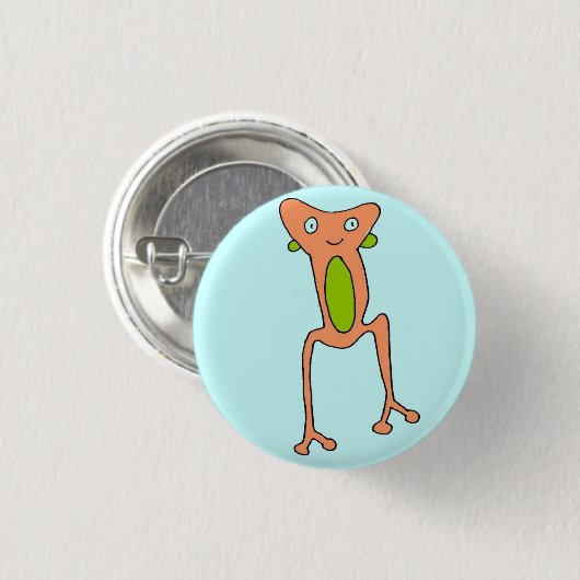 Pfirsich-Frosch Button (Vorne & Hinten)