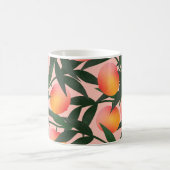 Pfirsich Frucht Rosa Hintergrund Muster. Kaffeetasse (Mittel)