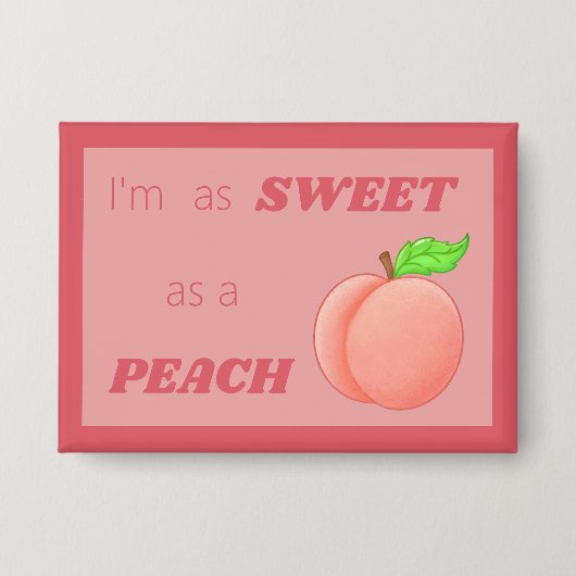 Pfirsich-Frucht-Sammelknopf Button (Vorderseite)