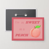 Pfirsich-Frucht-Sammelknopf Button (Vorderseite/Rückseite)