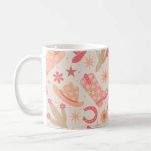 Pfirsich-Fuzz-Groovy-Cowgirl-Stiefel-und-Hüte-Must Kaffeetasse