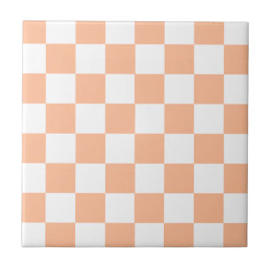 Pfirsich Fuzz Kariertes Gingham-Muster Fliese