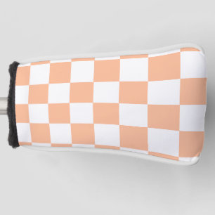 Pfirsich Fuzz kariertes Gingham-Muster Golf Headcover