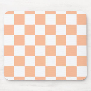 Pfirsich Fuzz Kariertes Gingham-Muster Mousepad